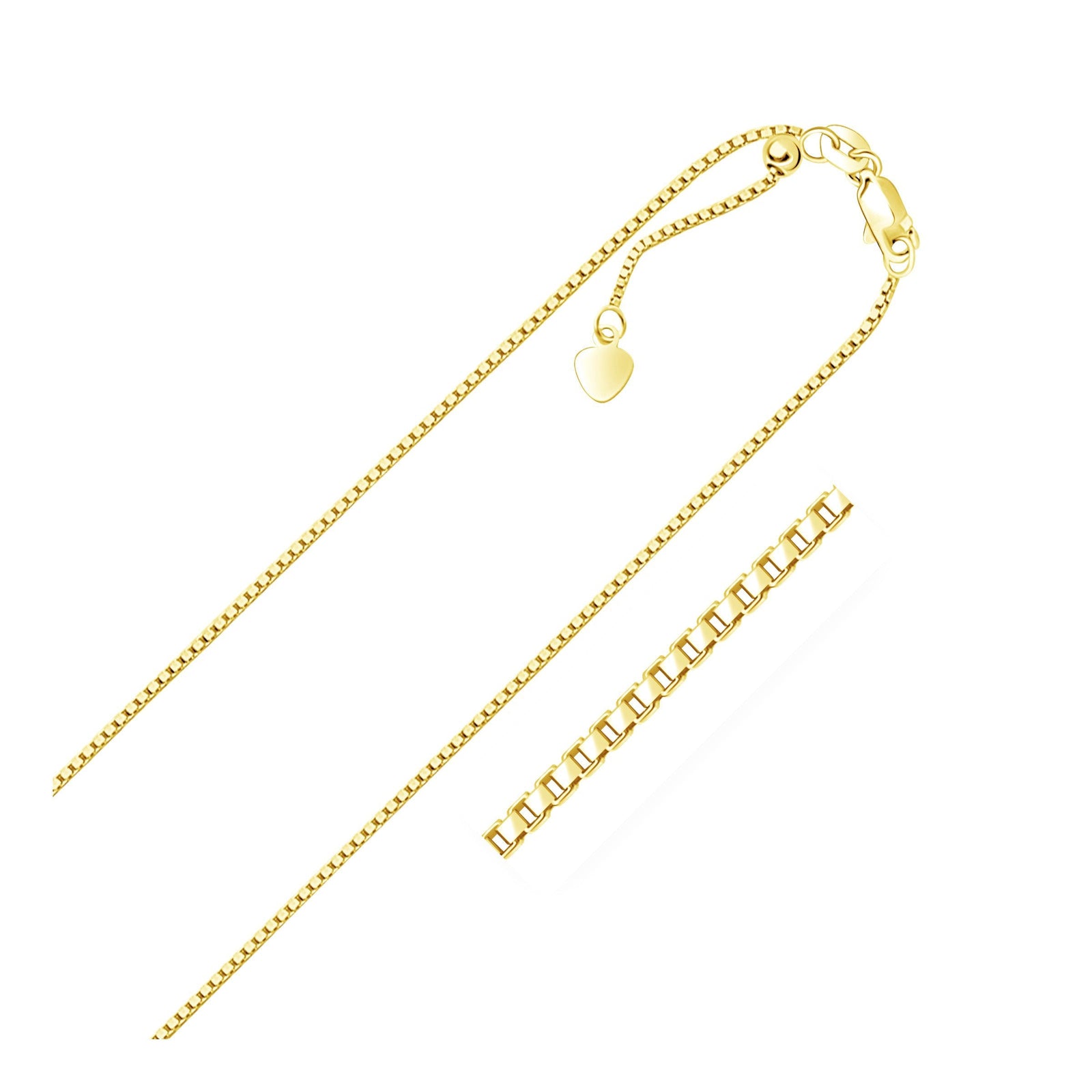 Cadena ajustable de oro amarillo de 14k (1.10 mm)
