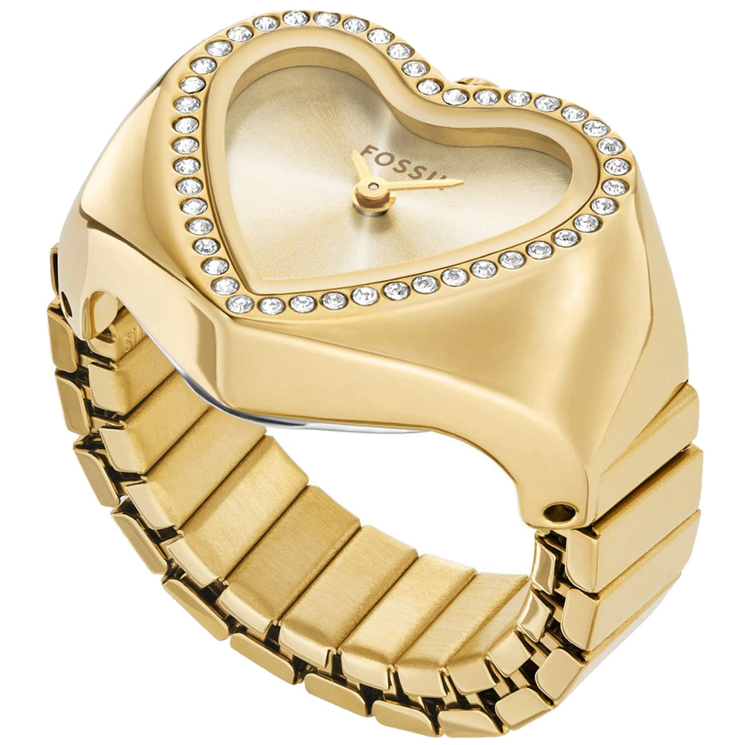 Anillo de reloj de corazón Fossil para mujer
