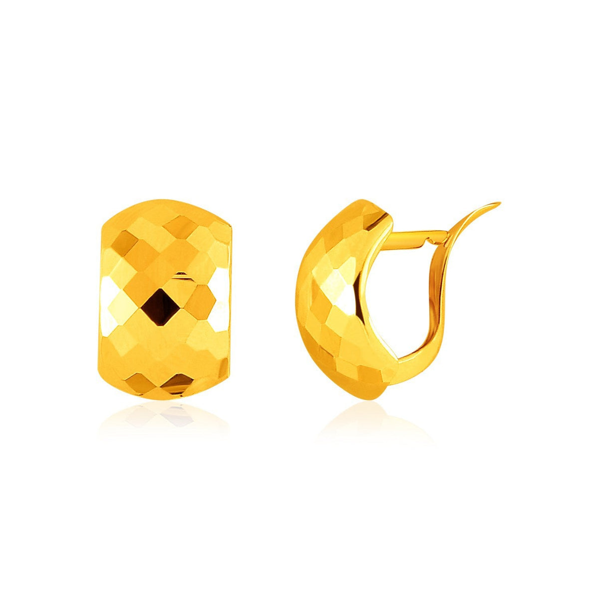 Pendientes de Oro Amarillo de 14k con Textura Geométrica