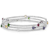 Pulsera de plata de ley .925 con varias piedras preciosas de 3,88 quilates