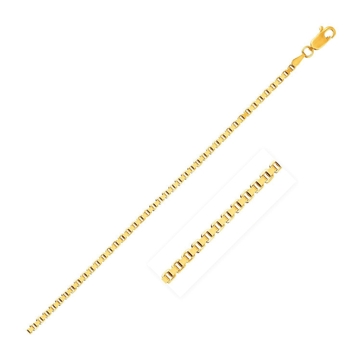 Cadena semimaciza de oro amarillo de 14k de 2.5 mm