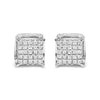 10K White Gold 1/2 Cttw Princess Cut Diamond Square Shaped Multi Stone Stud Earrings (H-I Color, SI1-SI2 Clarity)