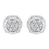 .925 Sterling Silver 1/3 cttw Round-cut Diamond Floral Stud Earring (I-J Clarity, I3 Color)