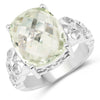 Anillo de plata de ley .925 con amatista verde genuina de 6.74 quilates