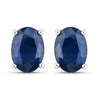 1.90 Carat Genuine Blue Sapphire 14K White Gold Earrings