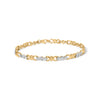 10k Yellow Gold 1/3 Cttw Diamond 3 Stone and X-Link Bracelet (I-J Color, I1-I2 Clarity) - 7.50