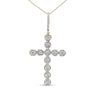 10K Yellow Gold 5/8 Cttw Miracle Set Round Diamond Circle Link Cross Pendant Necklace for Men (H-I Color, SI1-SI2 Clarity) - NO CHAIN INCLUDED