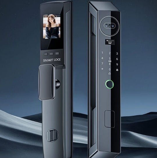 Fingerprint & Face Recognition Smart Door Lock - App Connection, Night Vision, 300 Users