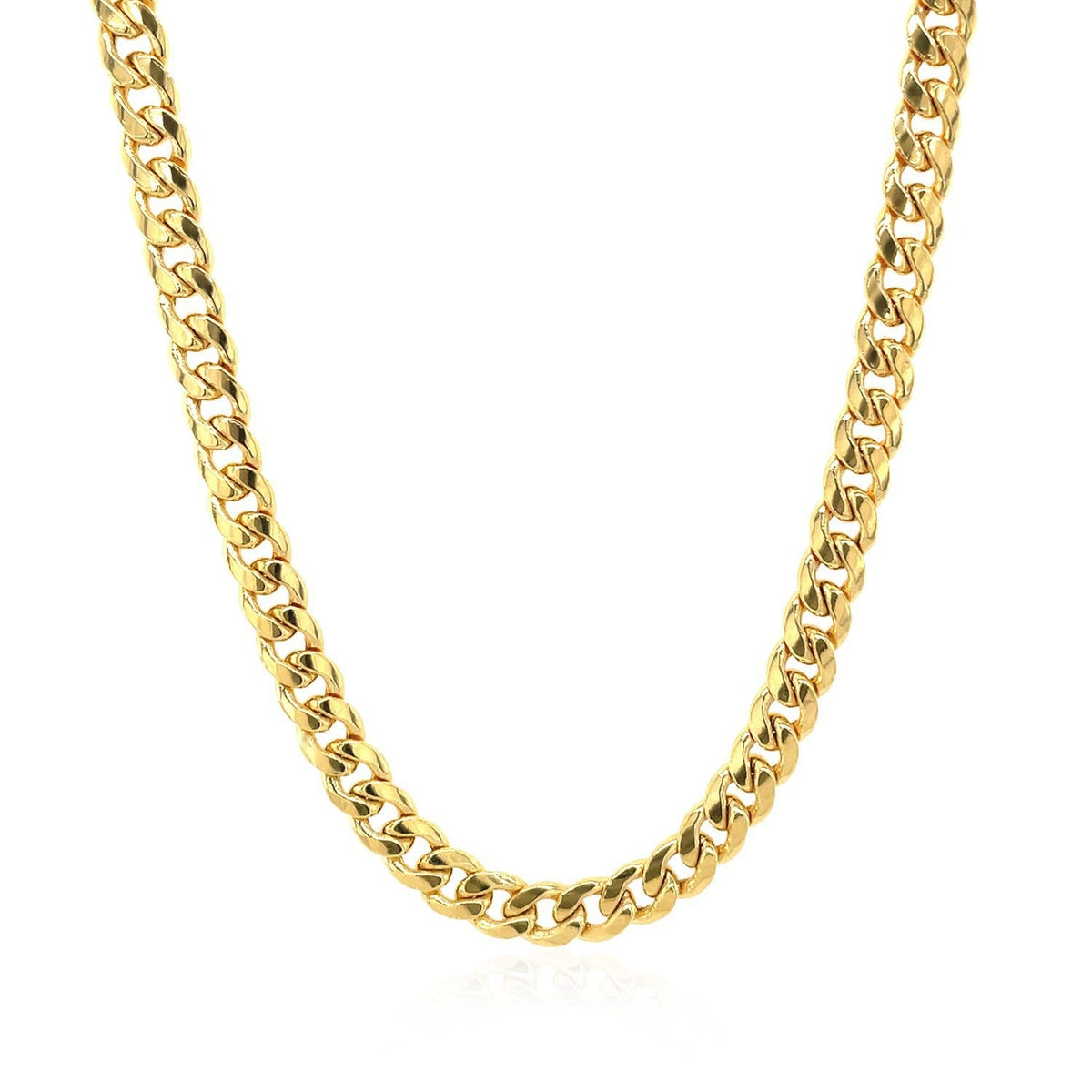 Cadena semirrígida cubana Miami de oro amarillo de 10k (4.50 mm)