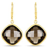 21.40 Carat Genuine Smoky Quartz .925 Sterling Silver Earrings
