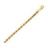 14K Yellow Gold Hollow Diamond Cut Rope Chain (3.20 mm)