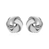 Textured and Polished Love Knot Earrings in Sterling Silver
