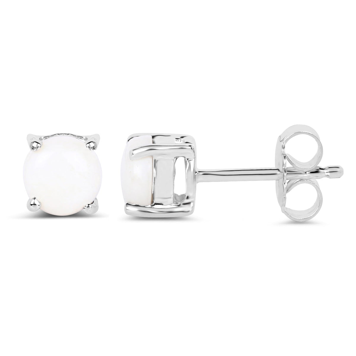 1.18 Carat Genuine Opal .925 Sterling Silver Earrings - image 2 of 6