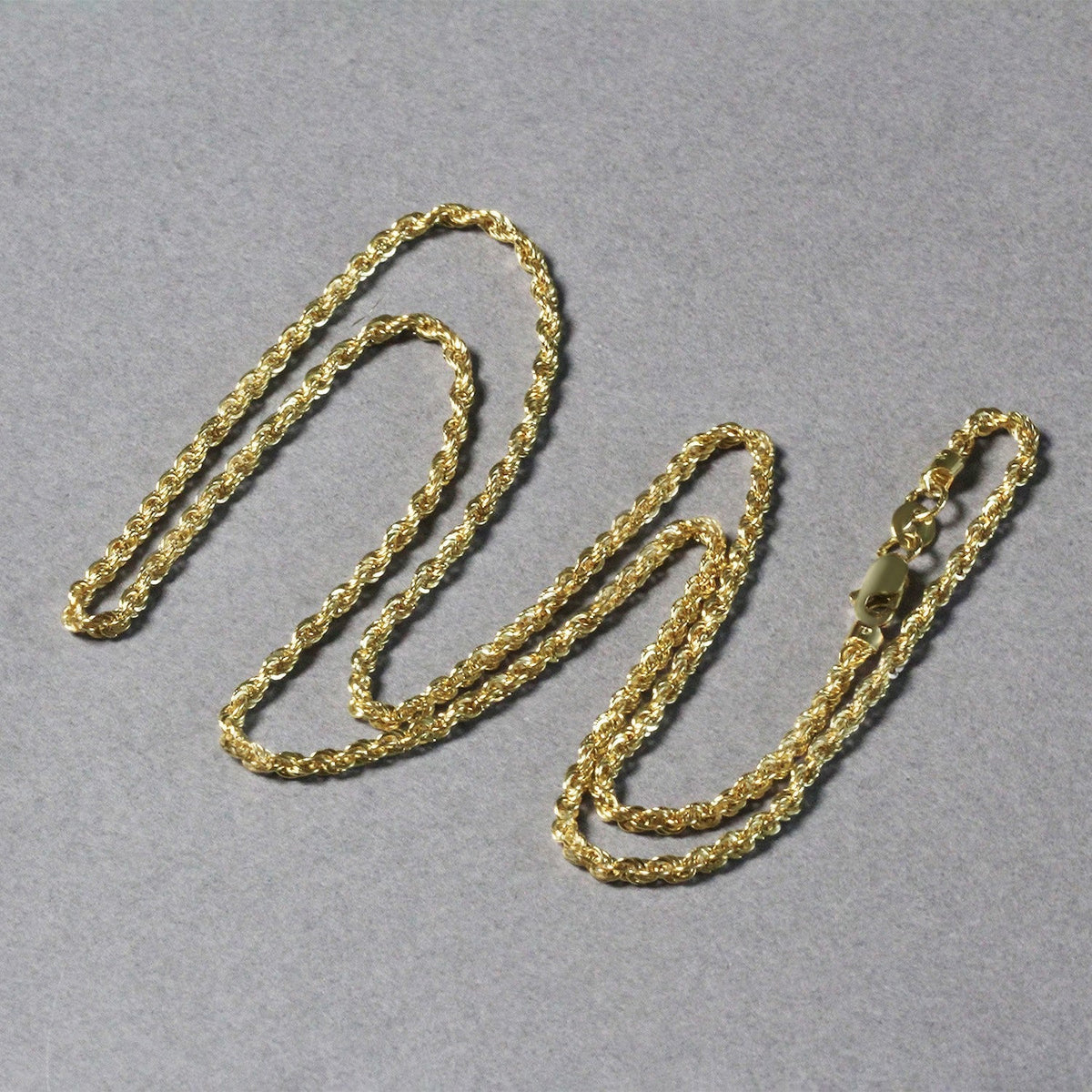 Cadena estilo cuerda de oro amarillo de 14k de 2.0mm