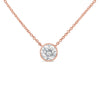 10K Rose Gold 1/5 Carat Round Brilliant-Cut Diamond Modern Bezel-Set Solitaire 16