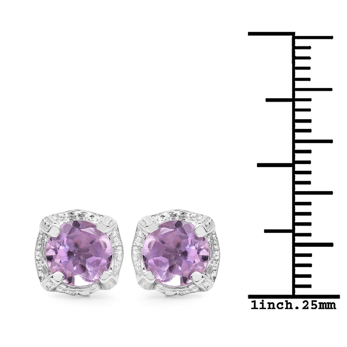 1.46 Carat Genuine Amethyst .925 Sterling Silver Earrings - imagen 3 de 6