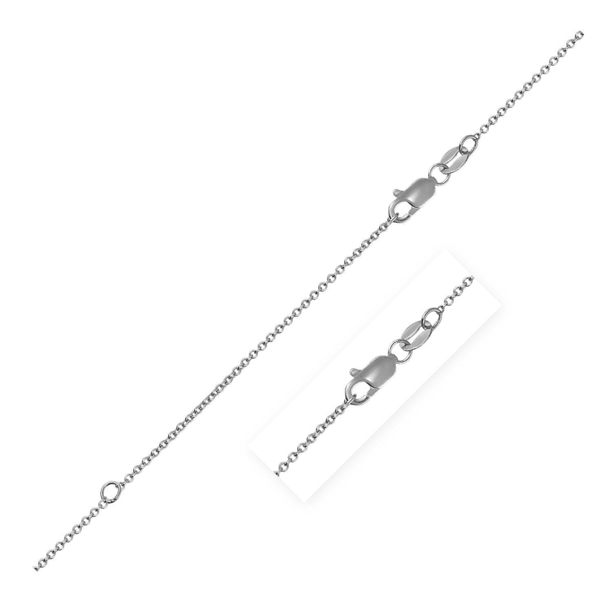 Cadena extensible de oro blanco de 18k (1.00 mm)