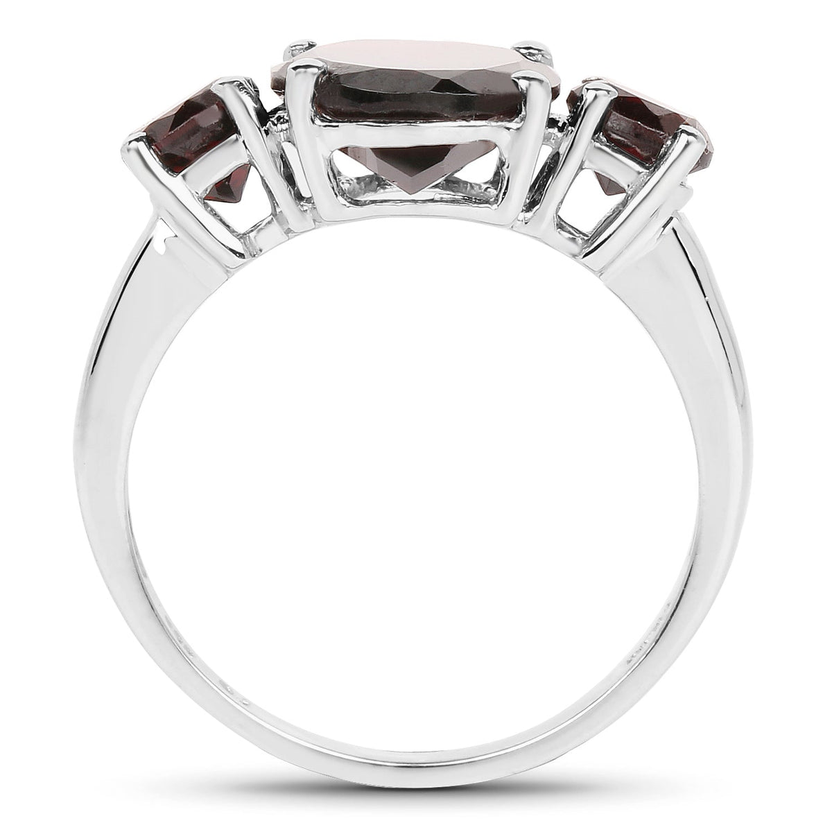 Anillo de plata de ley .925 con granate auténtico de 5,01 quilates