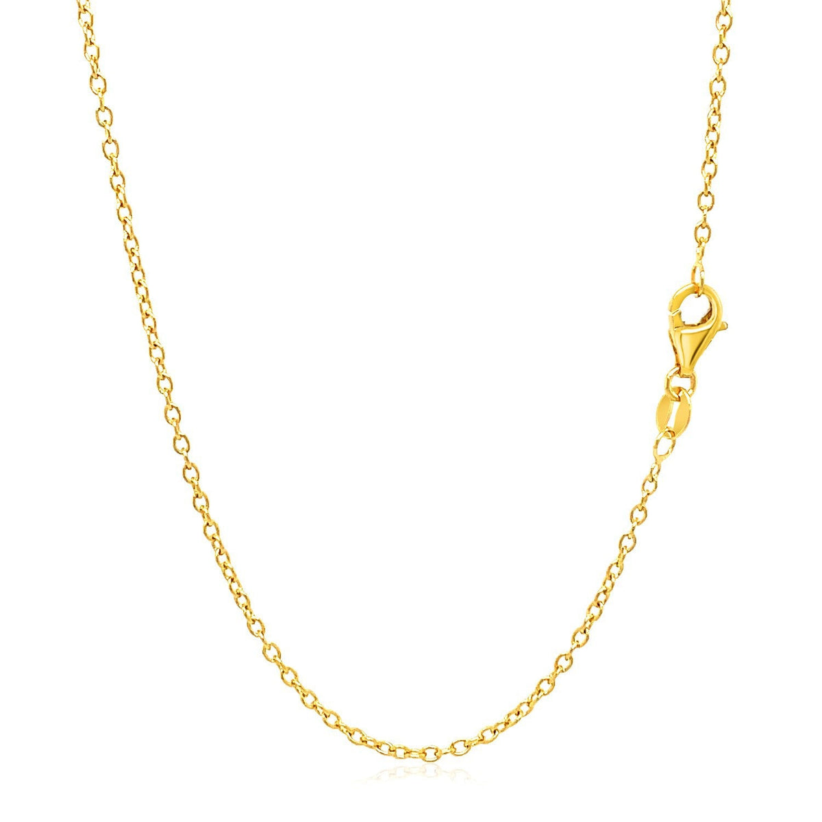Cadena de Eslabones Redondos de Oro Amarillo de 18k, 1.5mm