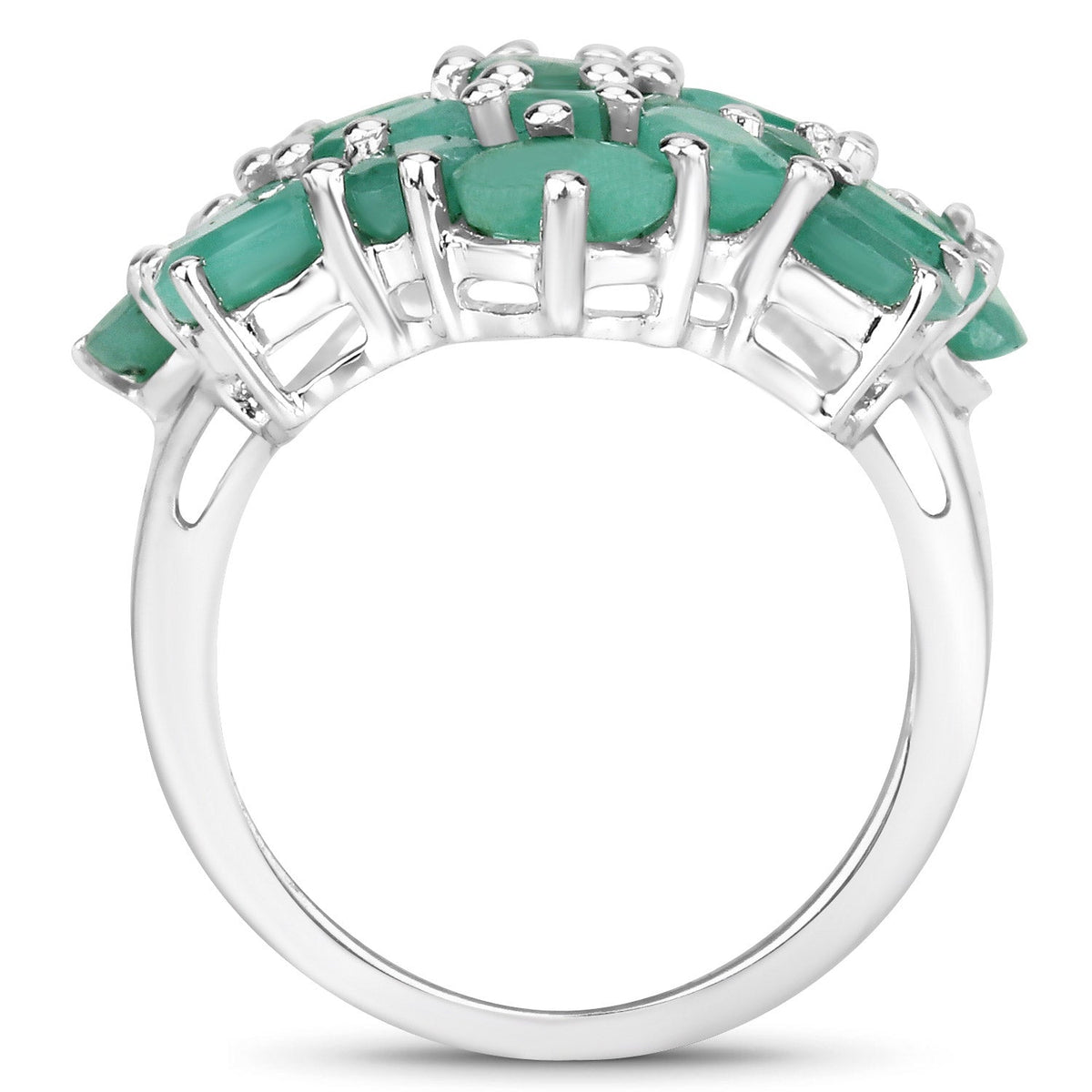 Anillo de plata de ley .925 con esmeralda genuina de 5.88 quilates