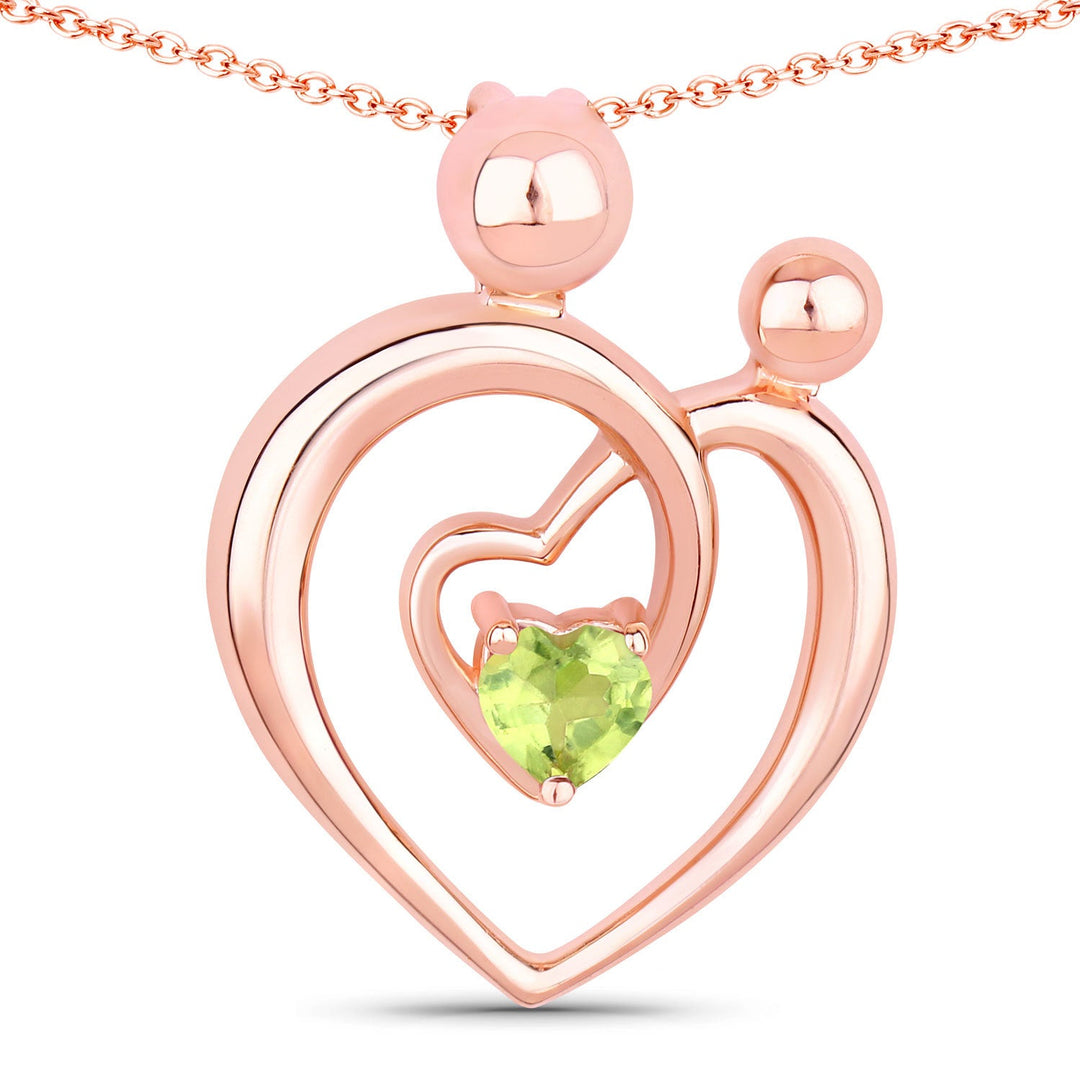 0.25 Carat Genuine Peridot .925 Sterling Silver Pendant