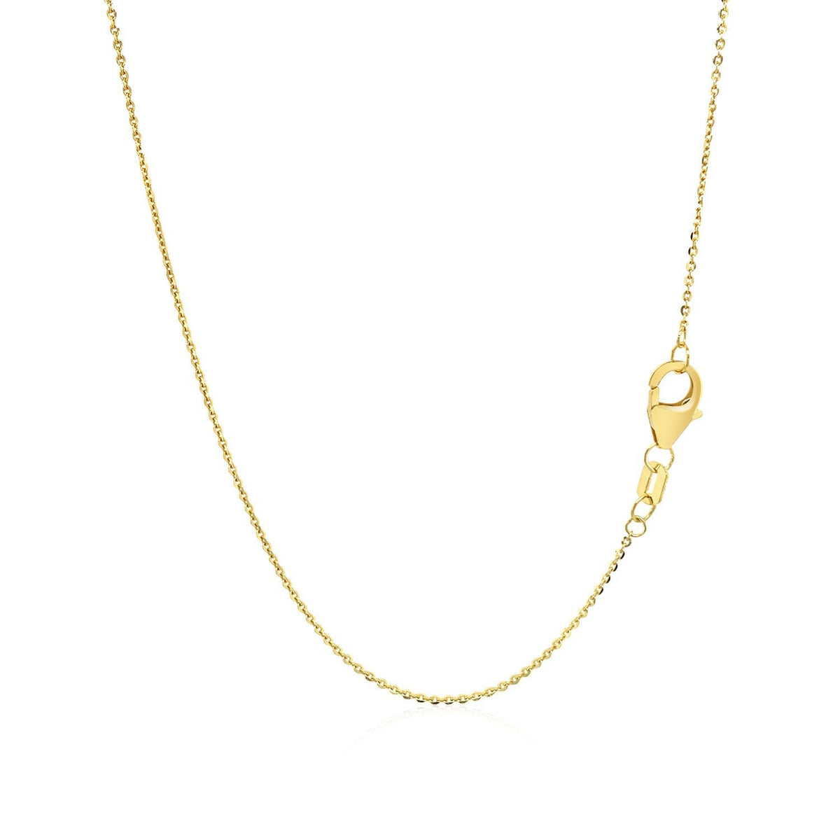 Collar de cadena de oro amarillo de 14k con dije de corazón inflado deslizante