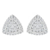 14K White Gold 1/2 cttw Trillion Shaped Diamond Stud Earrings (H-I Clarity, SI2-I1 Color)
