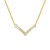 14K Yellow and White Gold 1/4 Cttw Princess Cut Diamond Channel-Set â€œVâ€ Shape 18