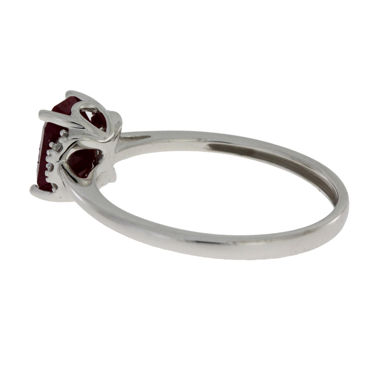 Genuine 1.38ct Ruby Diamond Ring 14KT White Gold