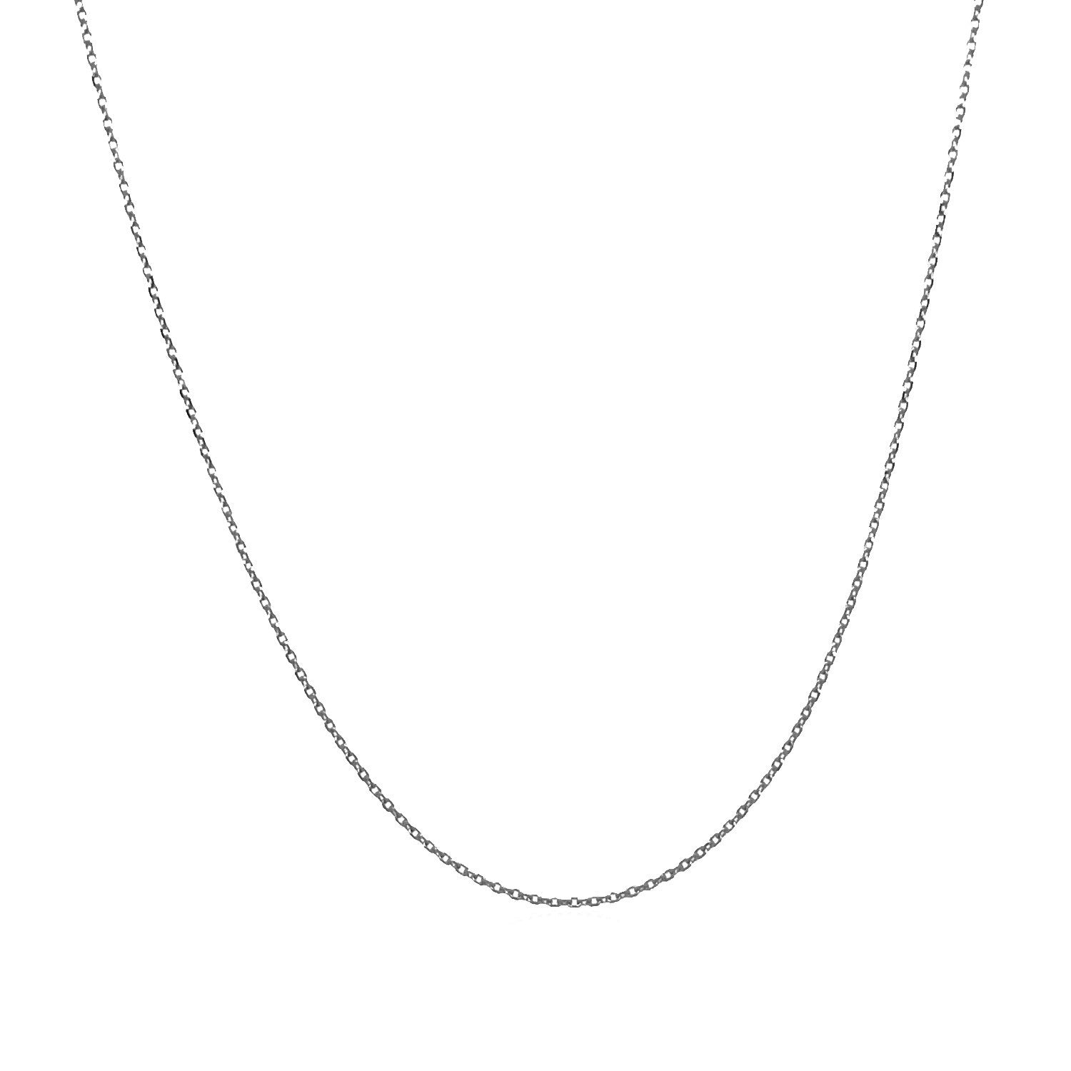 Cadena de eslabones de cable de corte de diamante de oro blanco de 14k de 0,7 mm