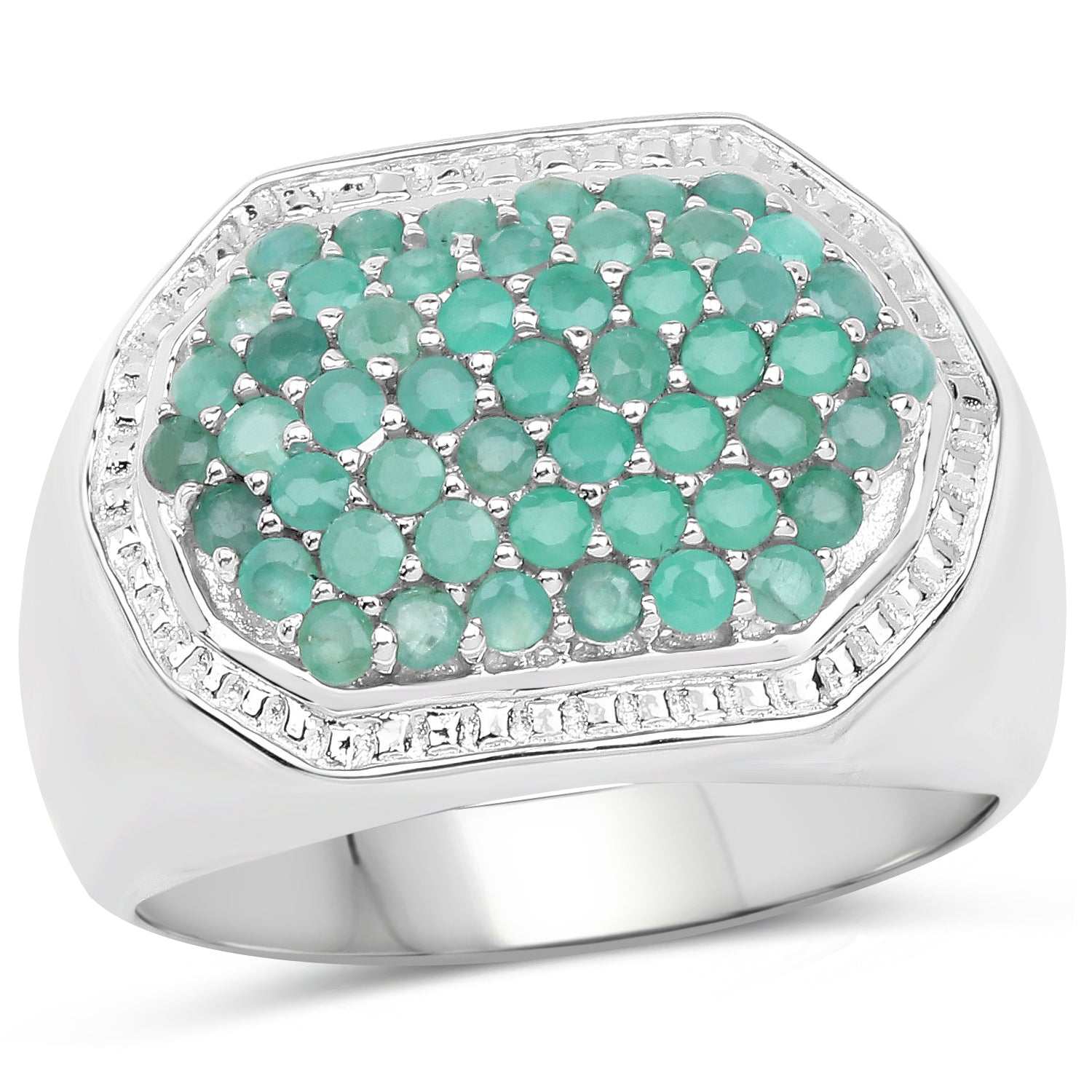 Anillo de plata de ley .925 con esmeralda genuina de 1,43 quilates