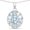 7.65 Carat Genuine Blue Topaz .925 Sterling Silver Pendant