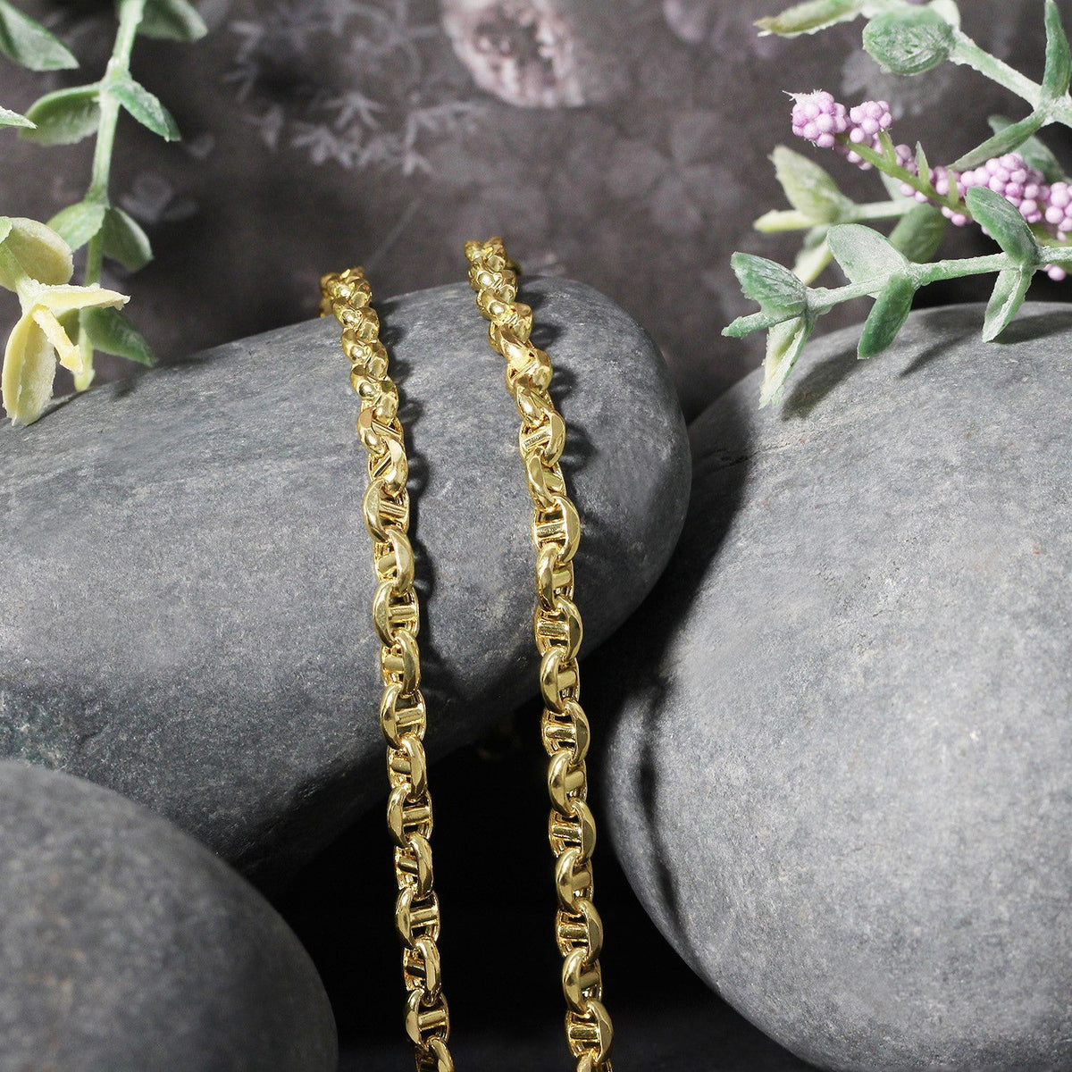 Cadena Ancla de Oro Amarillo 14k de 4.5mm