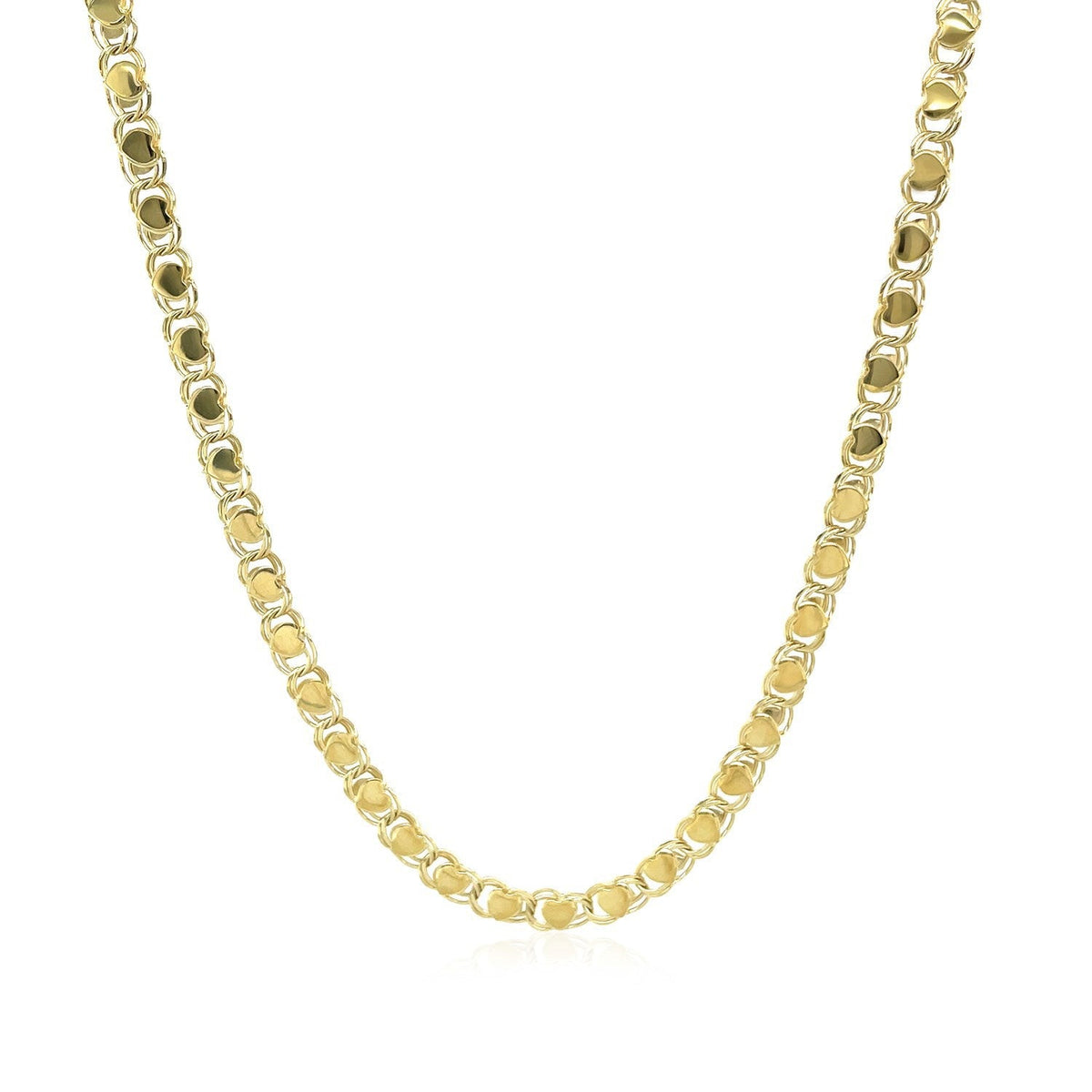 Cadena Corazón de Oro Amarillo de 14k y 2.9mm