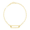 14k Yellow Gold High Polish Open Straight Paperclip Bracelet