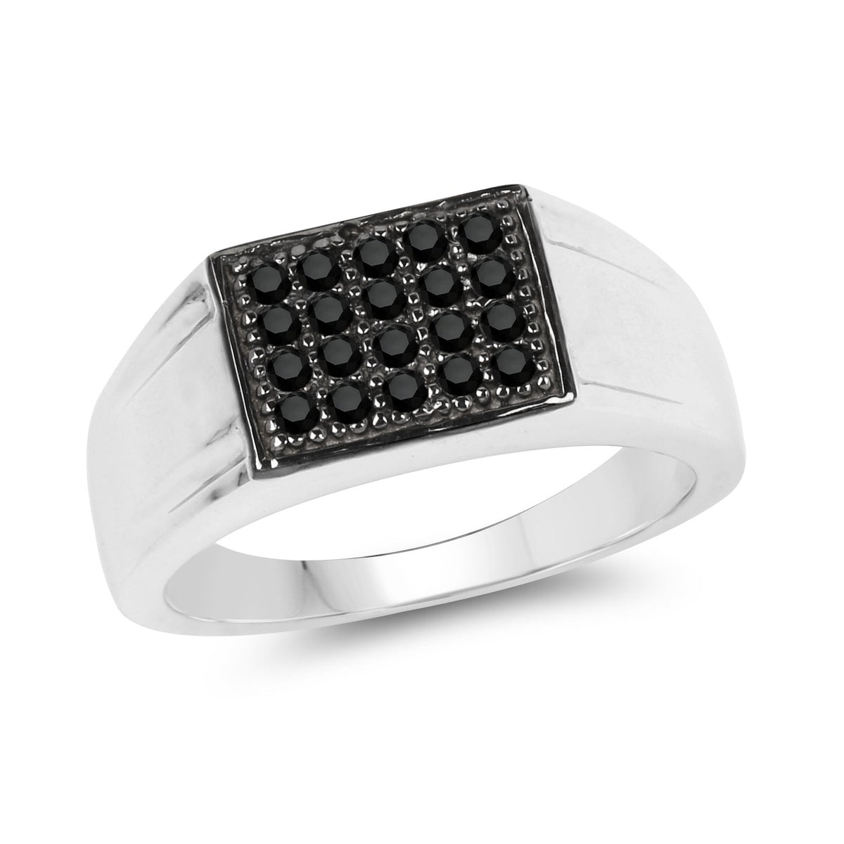 Anillo de plata de ley .925 con diamante negro auténtico de 0.30 quilates