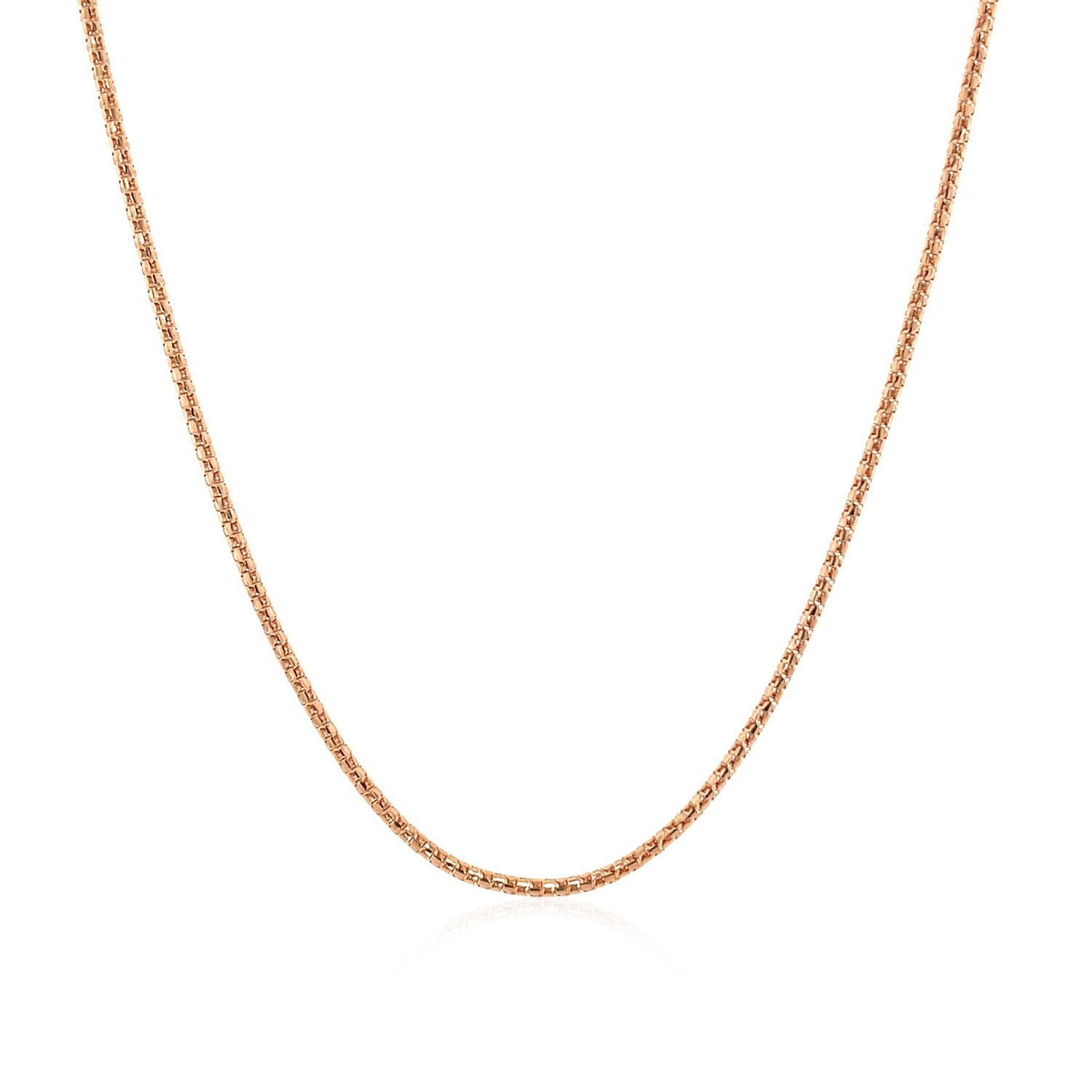 Cadena de palomitas ajustable de oro rosa de 14k y 1,3 mm