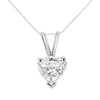 14K White Gold 1/5 Cttw 3-Prong Set Heart Shaped Solitaire Lab Grown Diamond 18