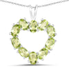 4.50 Carat Genuine Peridot .925 Sterling Silver Pendant