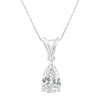 IGI certified 10K White Gold 1/2 cttw Diamond Pear Pendant Necklace (I-J, I1)