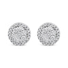 AGS Certified 14K White Gold 1.0 Cttw Brilliant-Cut Diamond Halo-Style Cluster Round Button Stud Earrings (G-H Color, I1-I2 Clarity)