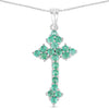 2.00 Carat Genuine Zambian Emerald .925 Sterling Silver Pendant