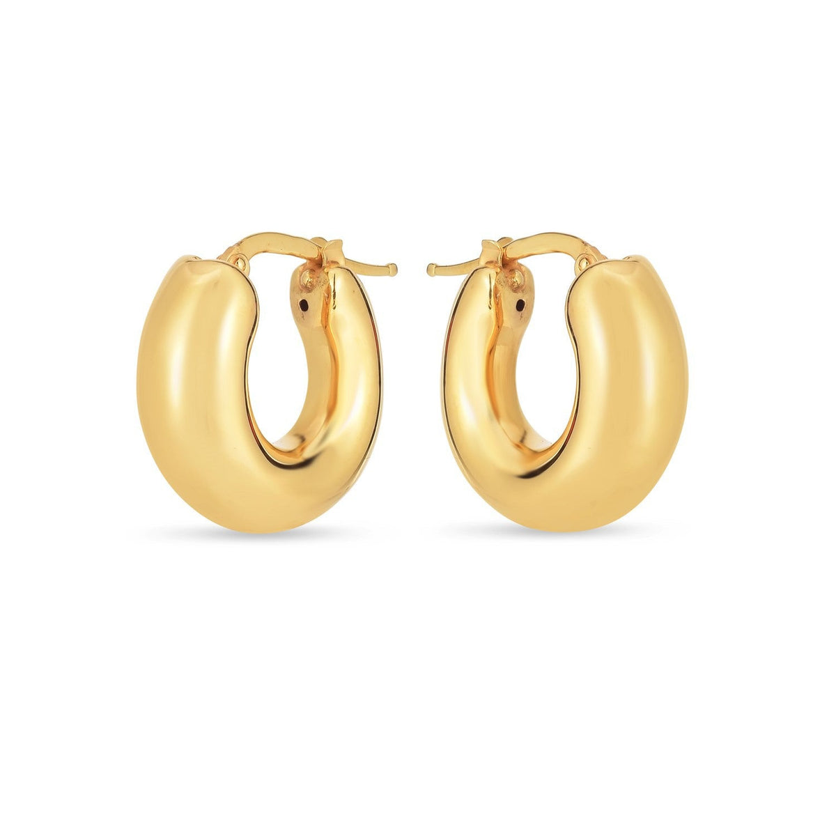 Aretes pequeños de oro amarillo de 14k