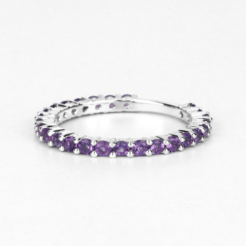 0.78 Carat Genuine Amethyst .925 Sterling Silver Ring