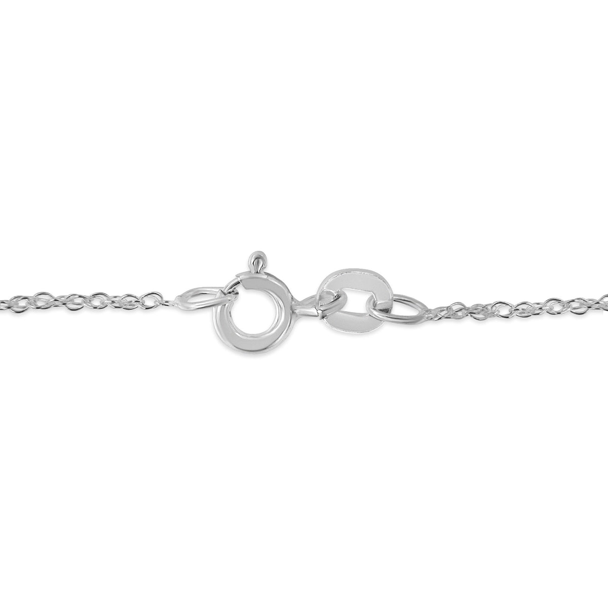 Collar con colgante curvo de plata de ley .925 con acentos de diamante de 18" (color I-J, claridad I3)