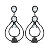 8.81 Carat Genuine Blue Topaz and Black Spinel .925 Sterling Silver Earrings