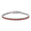 .925 Sterling Silver 10.0 Cttw Created Orange Garnet Tennis Bracelet - 7.25