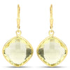 21.40 Carat Genuine Lemon Quartz .925 Sterling Silver Earrings