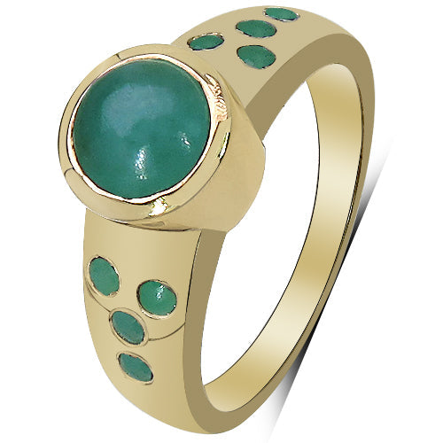 Anillo de plata de ley 925 chapado en oro amarillo de 14 quilates con esmeralda genuina de 1,55 quilates y diamantes blancos