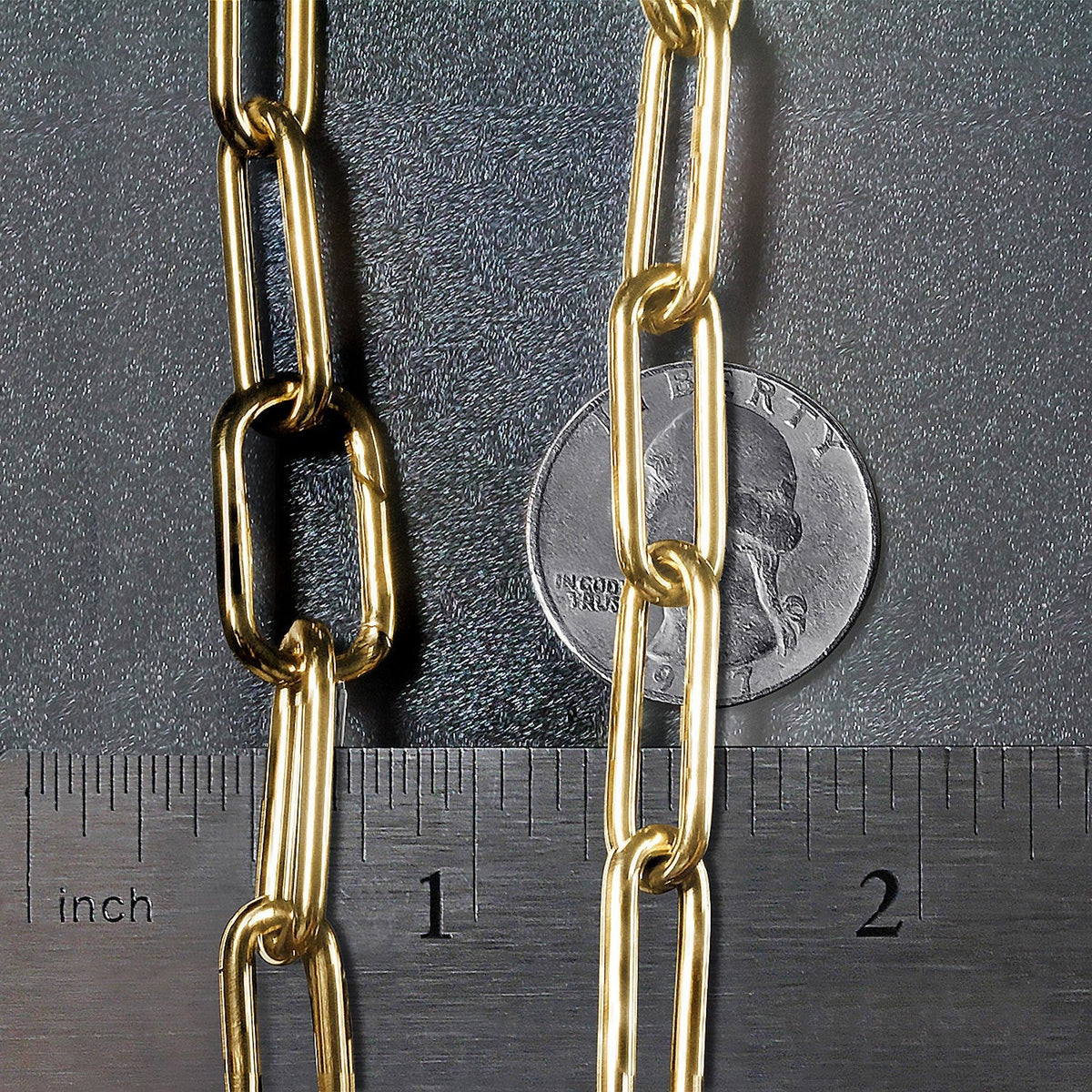 Cadena con eslabones planos de oro amarillo de 14k